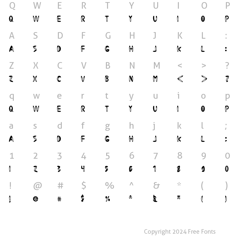 Character Map of Green Leaf Regular