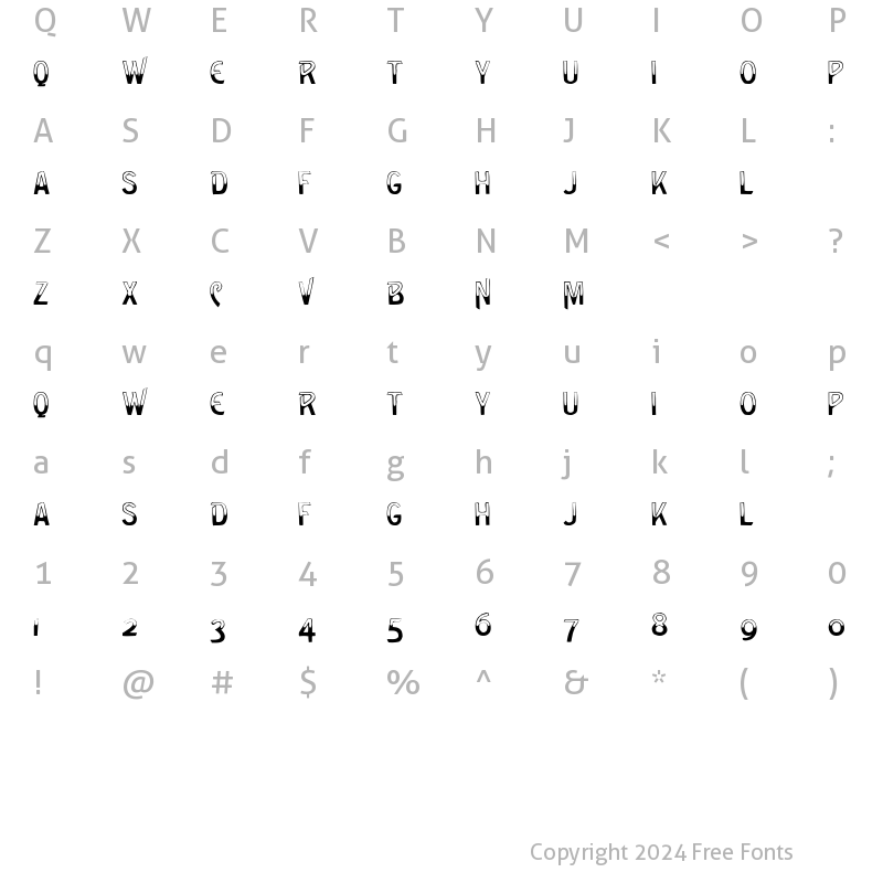 Character Map of GreenCaps Regular