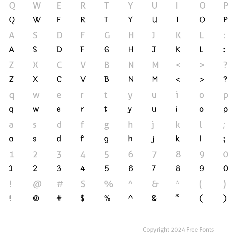 Character Map of GreenTerrorRegular Regular