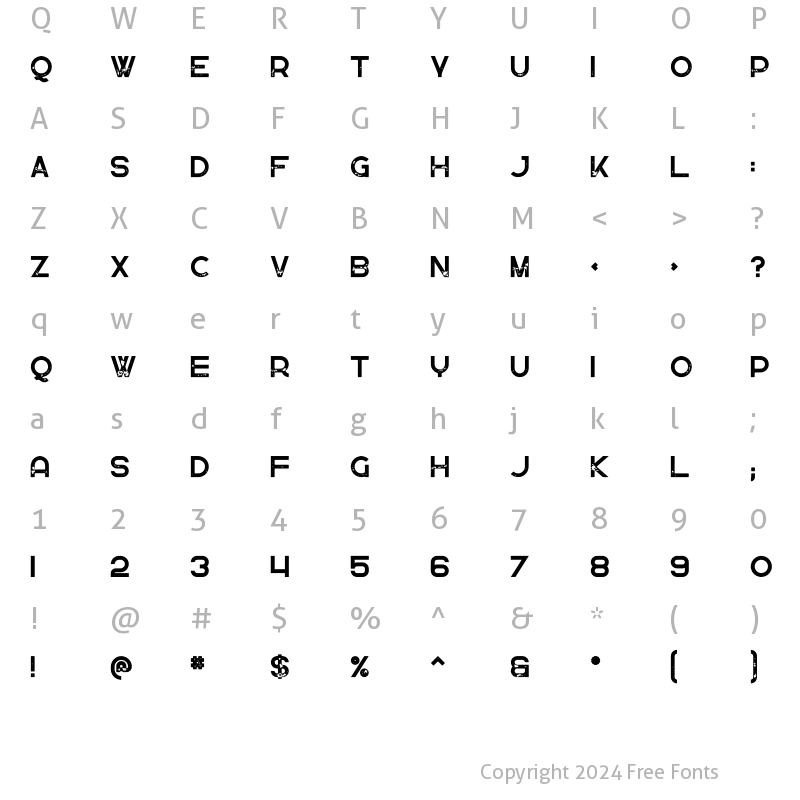 Character Map of Greenth Grunge