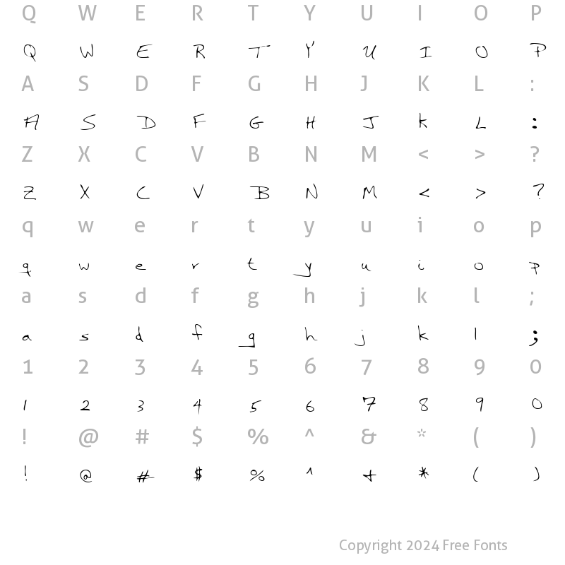 Character Map of GreersHand Regular