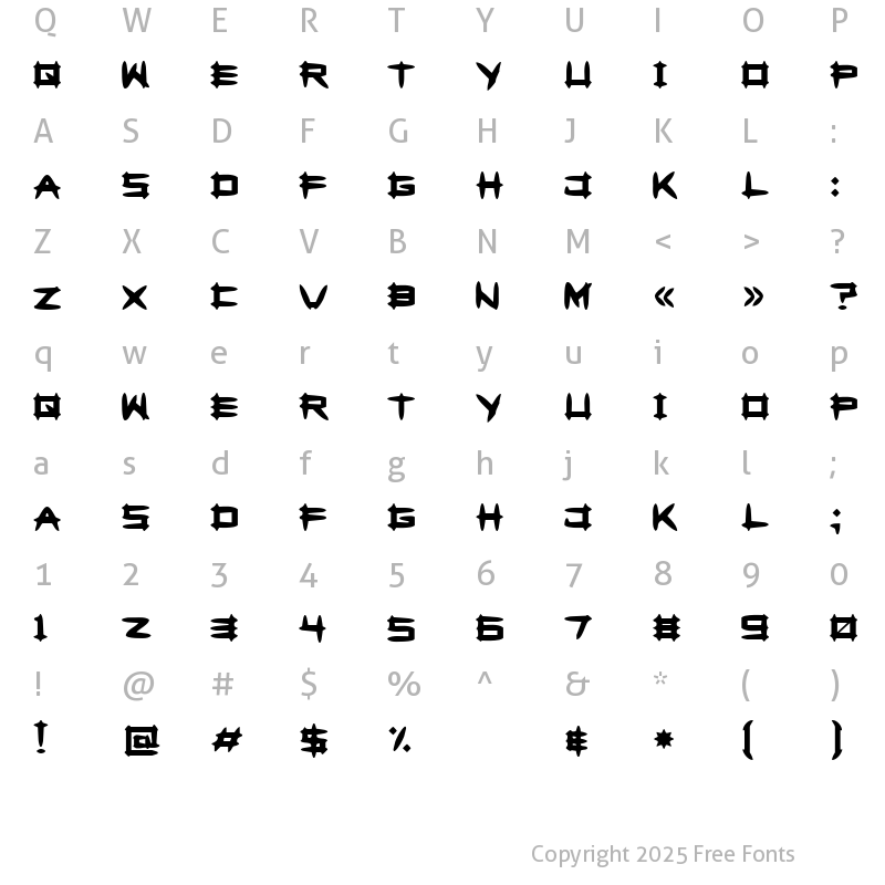 Character Map of Greghor II Regular