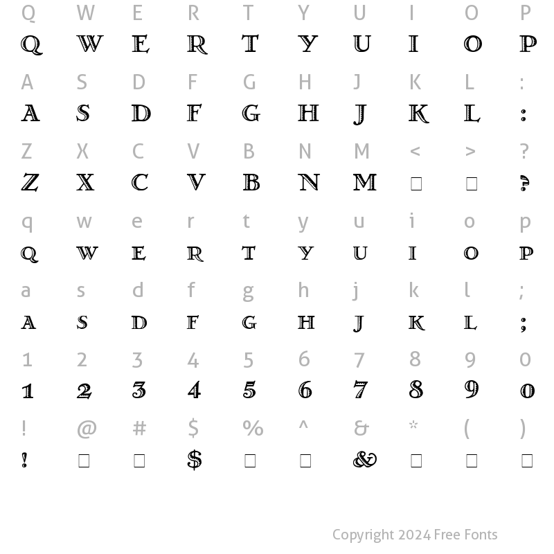 Character Map of GrekoDeco Normal