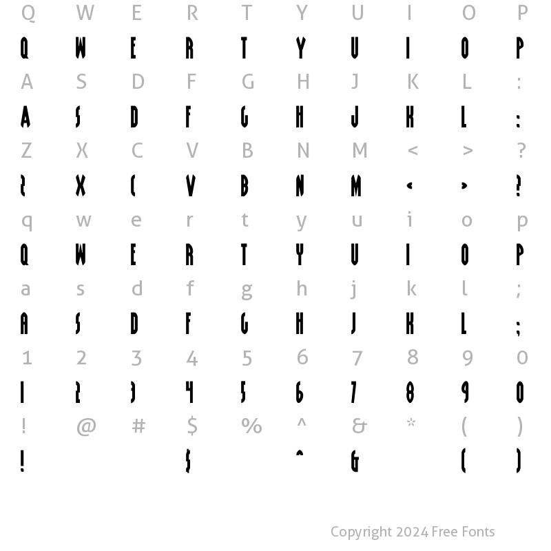 Character Map of Grendel's Mother Regular