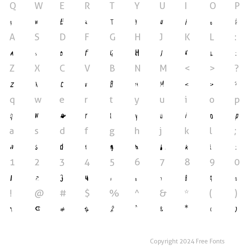 Character Map of Grenoway Regular