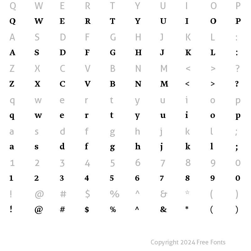 Character Map of Greta Arabic Medium