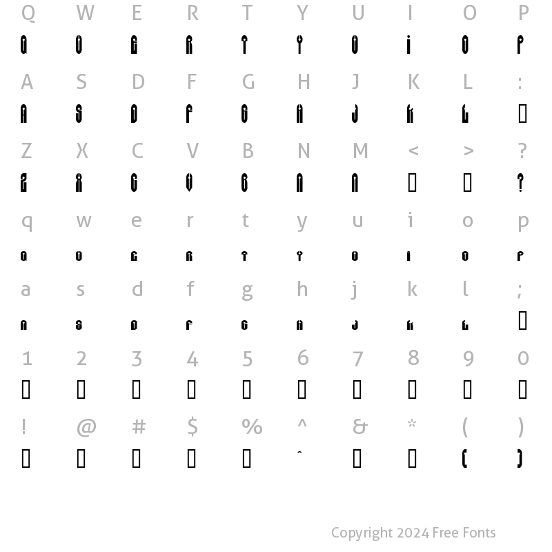 Character Map of GreyAlienSW Regular