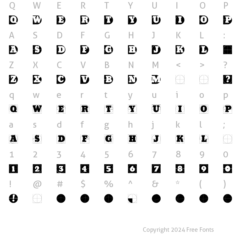 Character Map of GridConcreteDue Regular