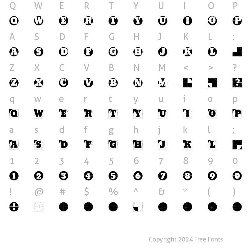 Character Map of GridConcreteLogoable Regular