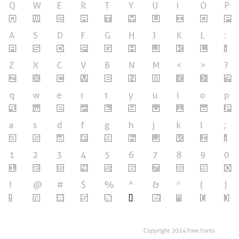 Character Map of Gridder NEG