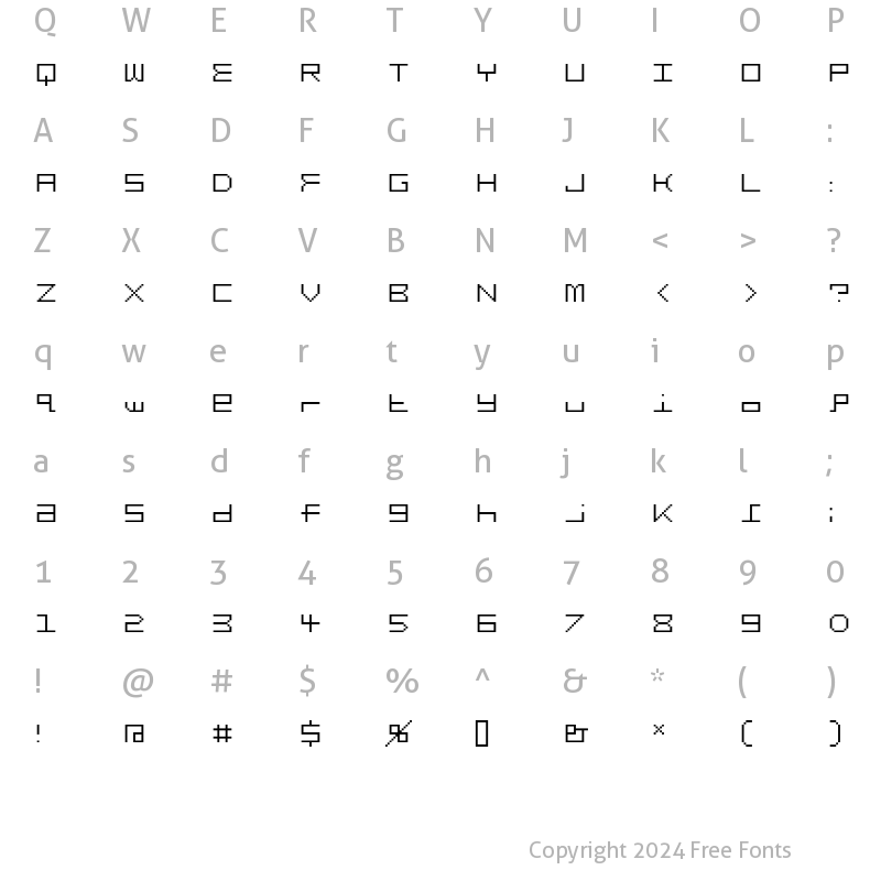 Character Map of Gridder OFF