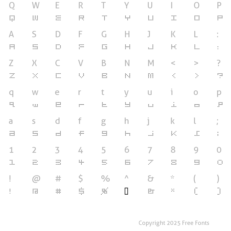 Character Map of Gridder POS
