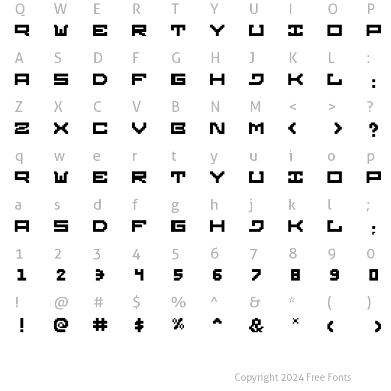 Character Map of Gridilatia Regular