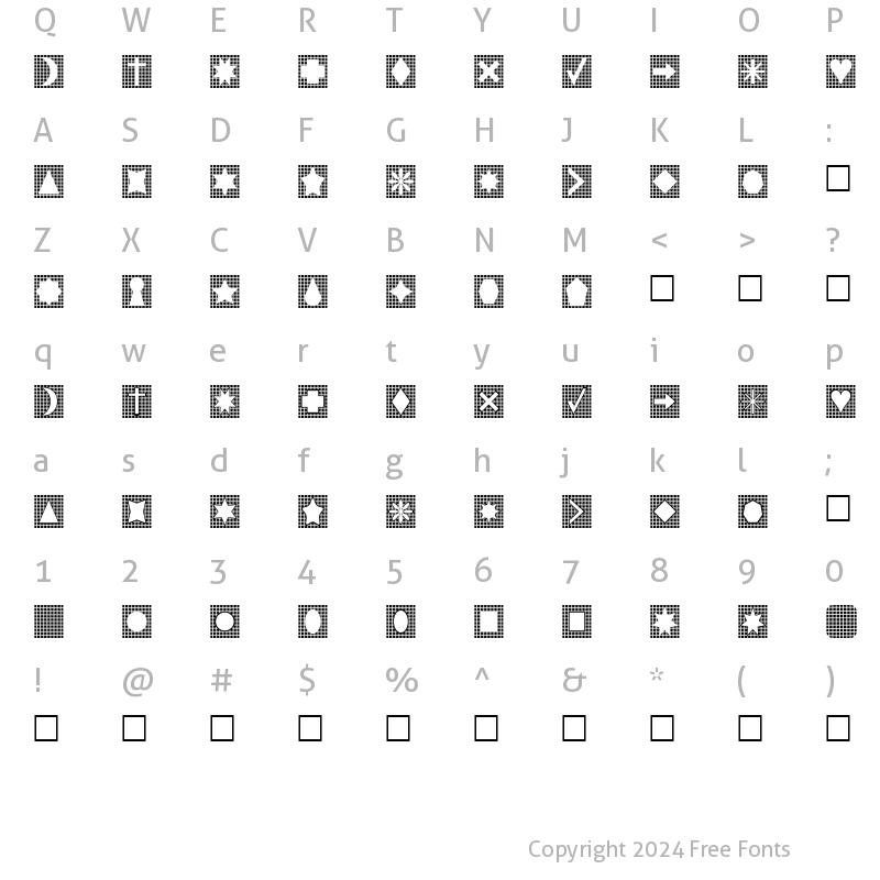 Character Map of Grids n Things Normal