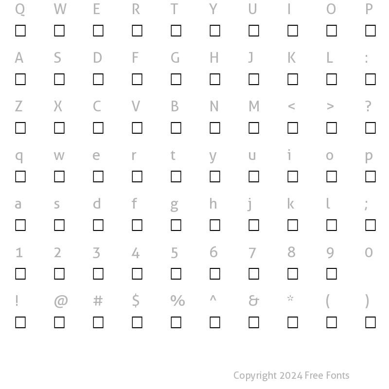 Character Map of GriffDinOpt Regular