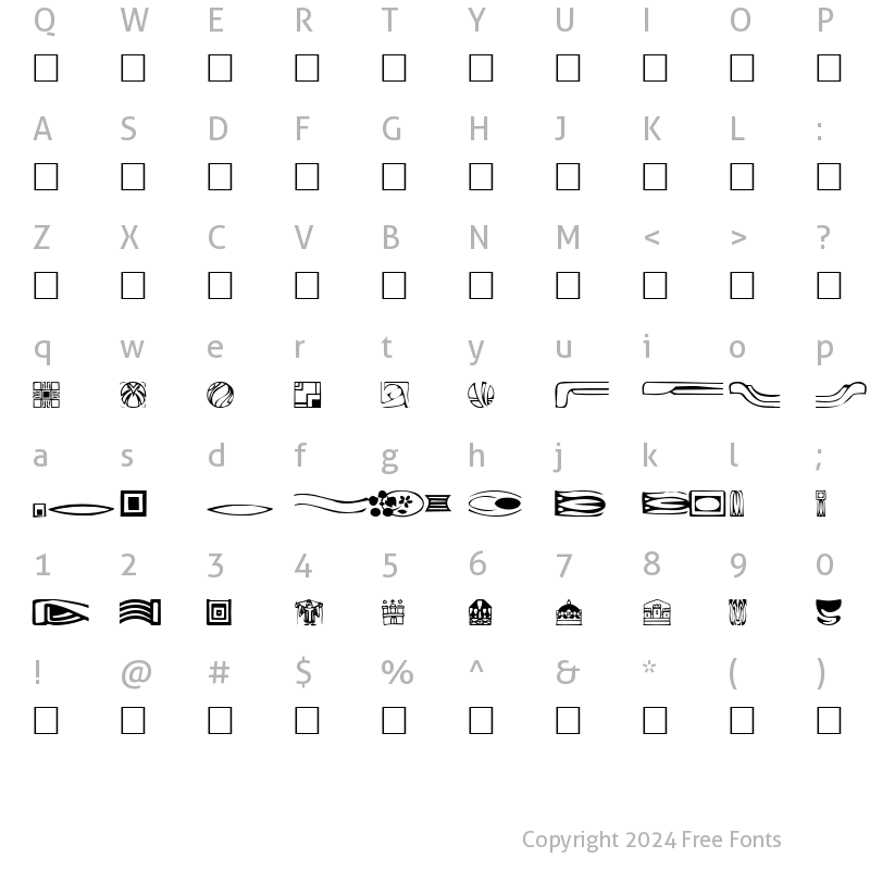 Character Map of GriffDinReg Regular