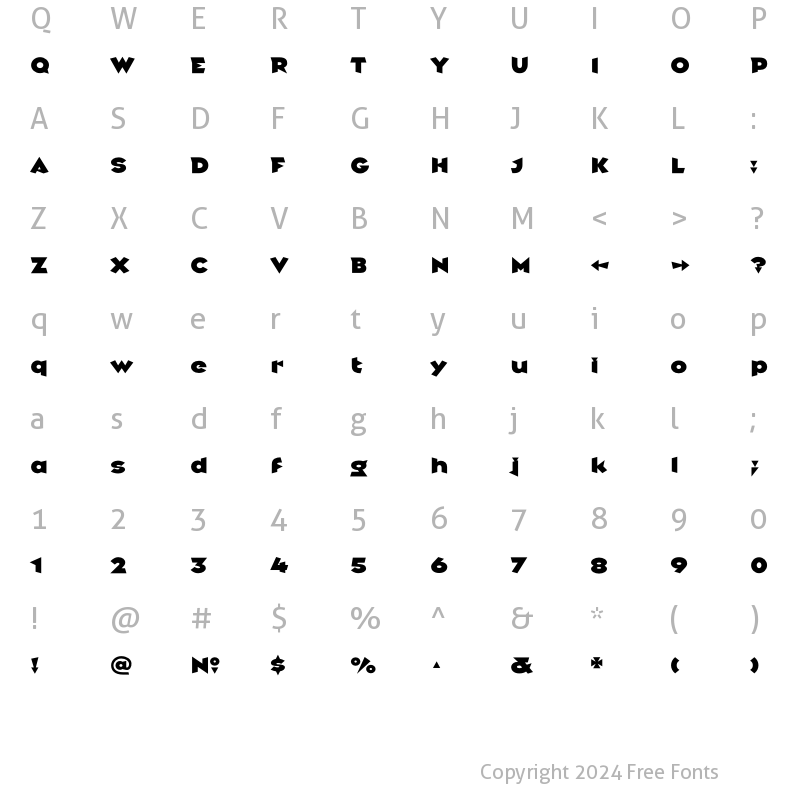 Character Map of Griffin Black Regular