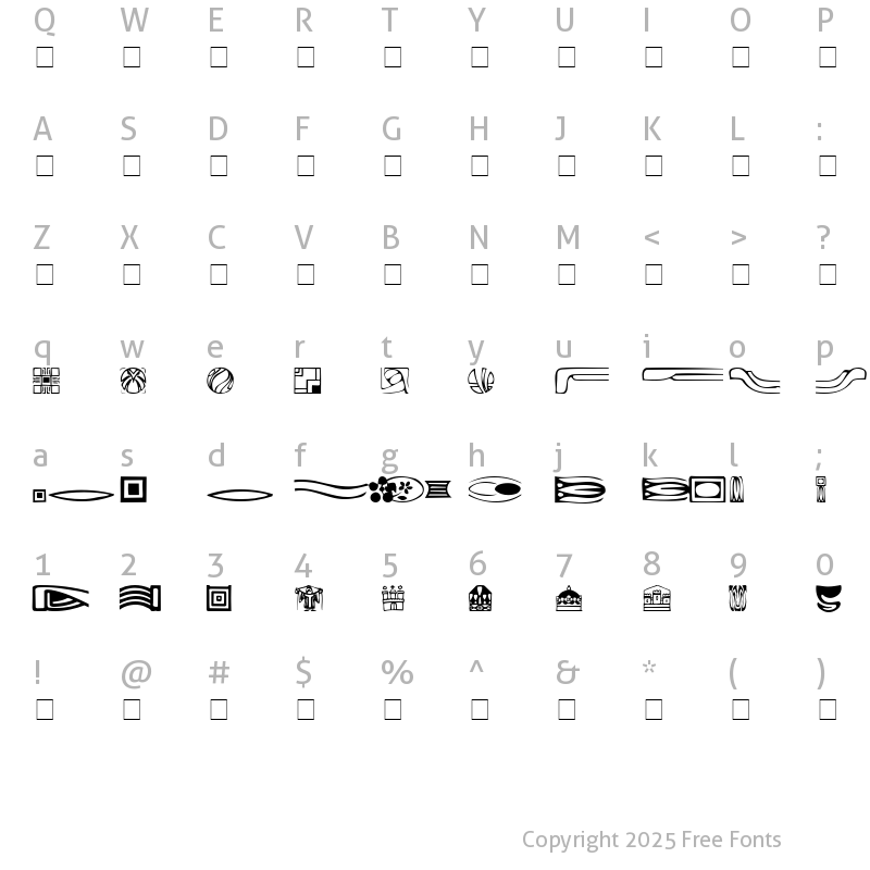 Character Map of Griffin One Dingbats