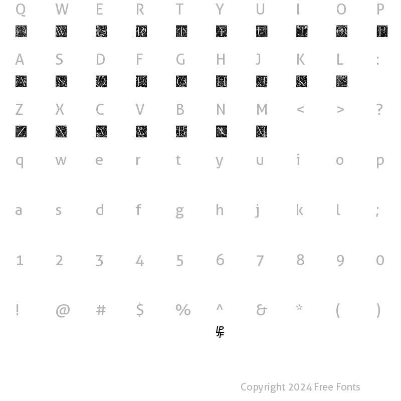 Character Map of Grimeswade Regular