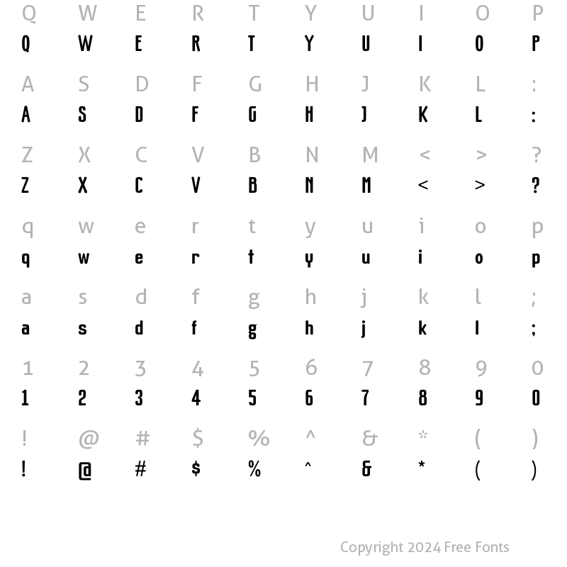 Character Map of Griphead Regular