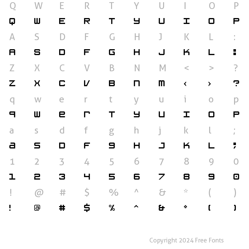 Character Map of Grishenko Opiyat NBP Regular