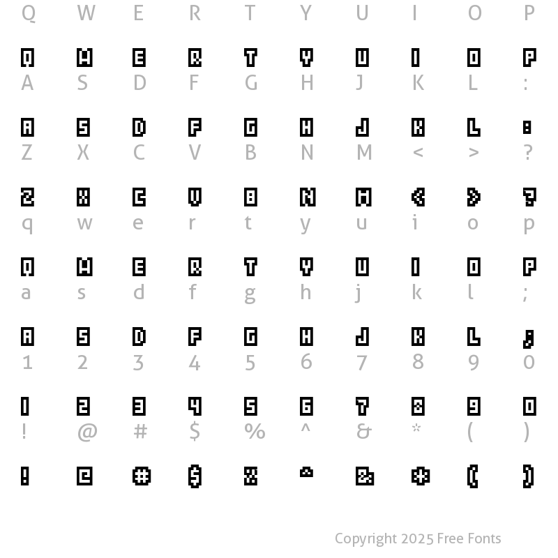 Character Map of Grixel Acme 5 CompCapsO Regular