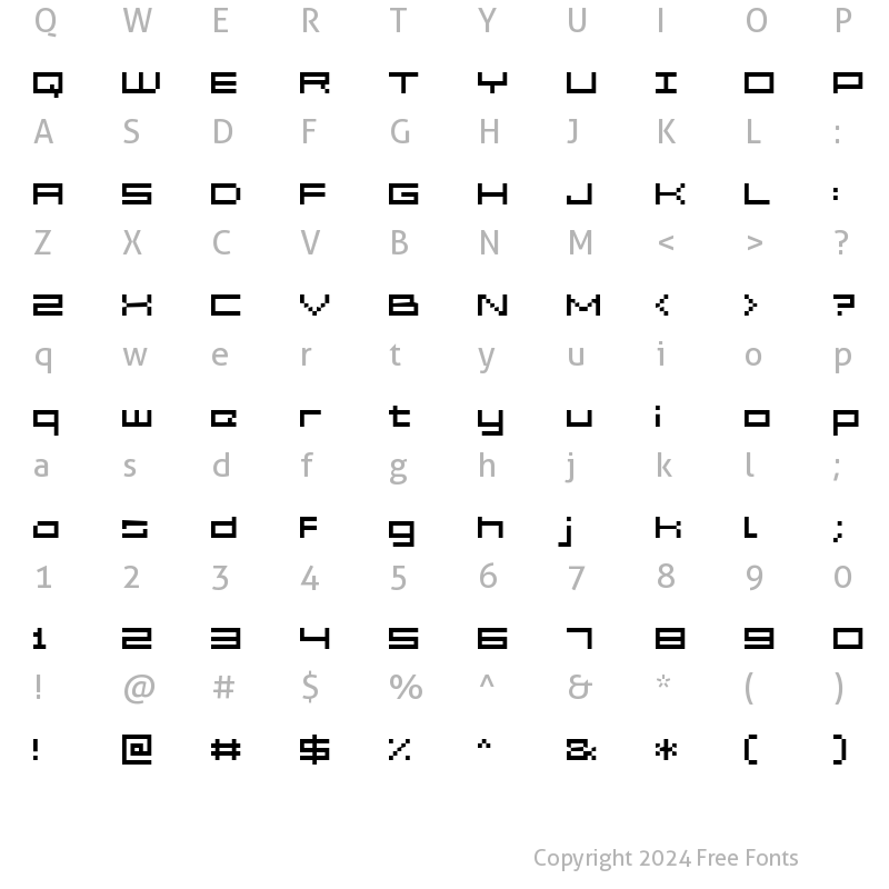 Character Map of Grixel Acme 5 Wide Regular