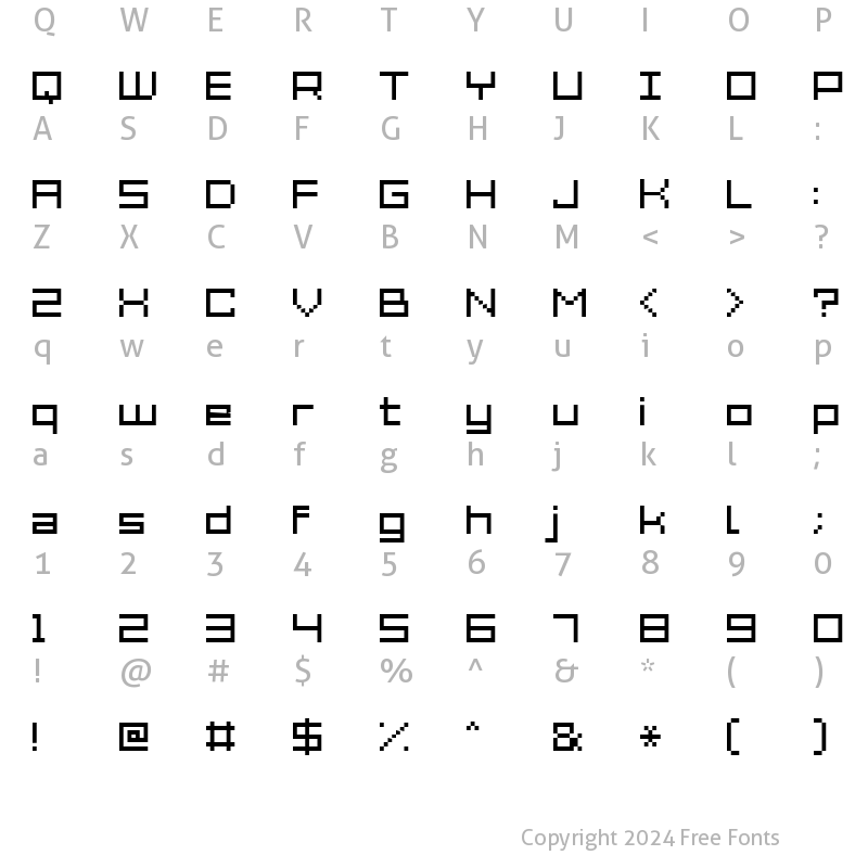 Character Map of Grixel Acme 7 Wide Regular