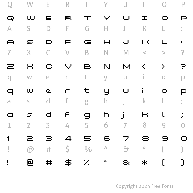 Character Map of Grixel Kyrou 5 Wide Regular