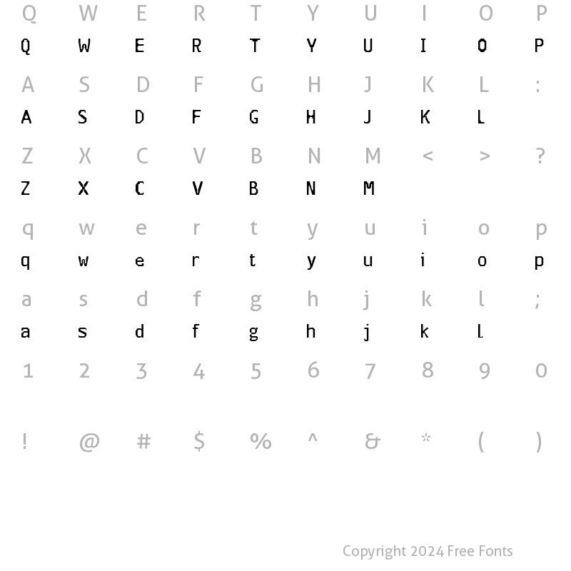 Character Map of Groock Regular