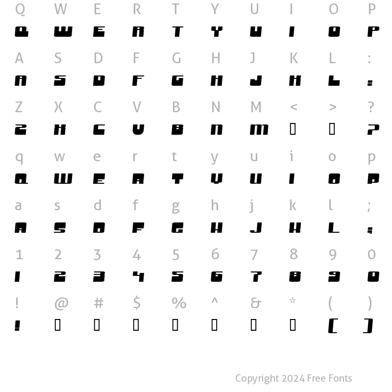 Character Map of Groove Machine Expanded Regular