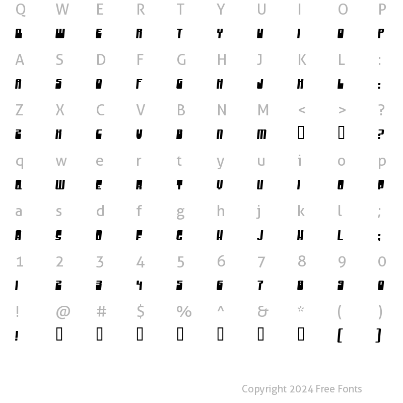 Character Map of Groove Machine Regular