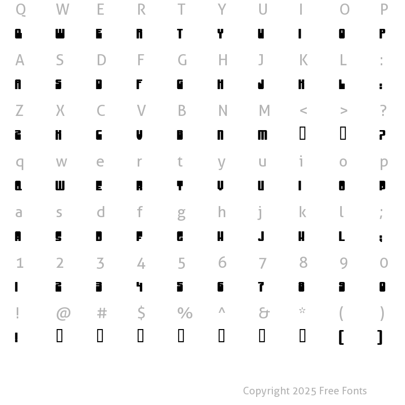 Character Map of Groove Machine Upright Bold