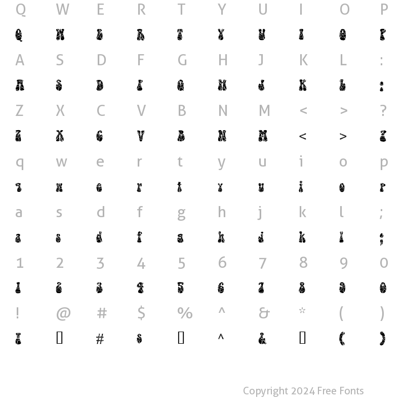 Character Map of Groovey-Cracked Normal