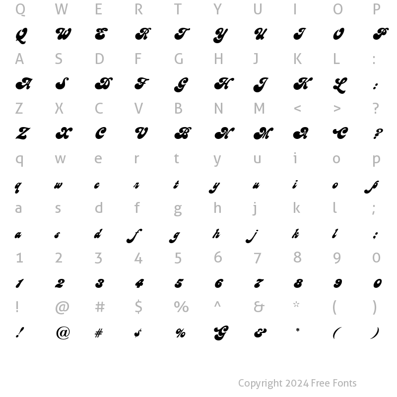 Character Map of GroovinJF Regular