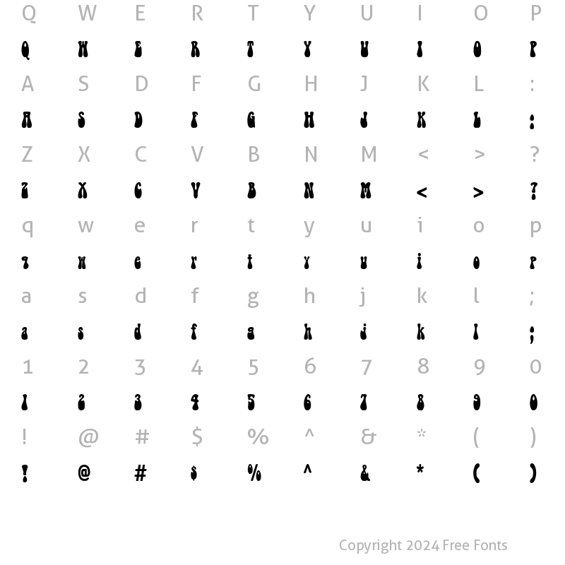 Character Map of Groovy-Condensed Normal