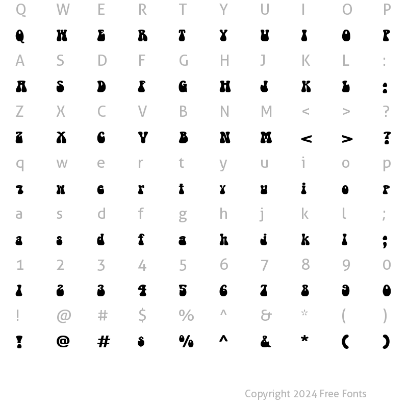 Character Map of Groovy-Extended Normal