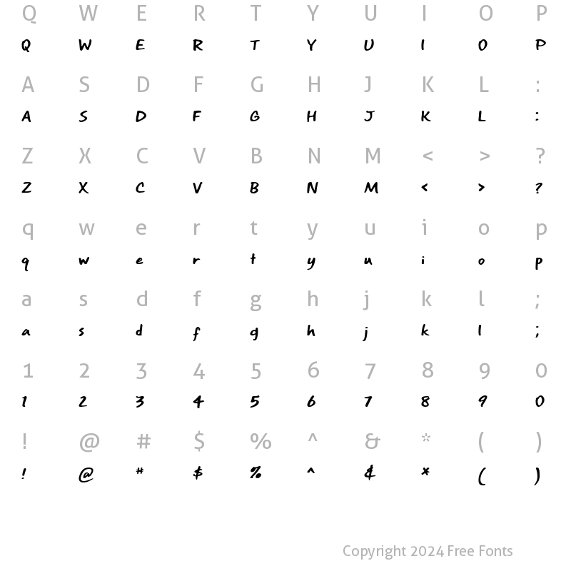 Character Map of Gros Marqueur Regular