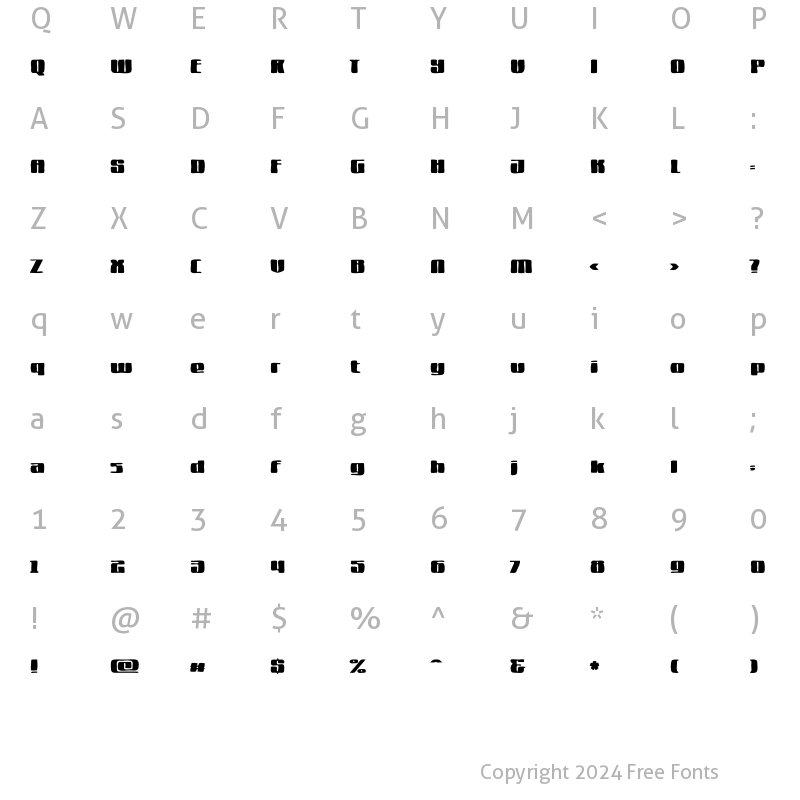 Character Map of Grouper Monster Regular