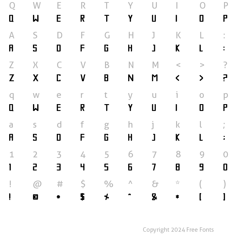 Character Map of Gruda Regular