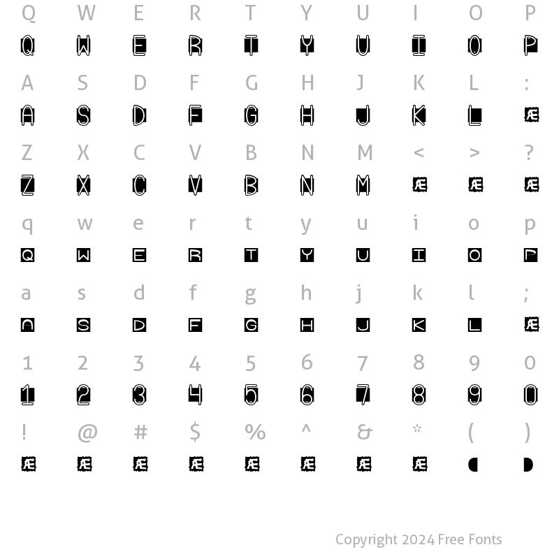 Character Map of Grudge BRK Regular