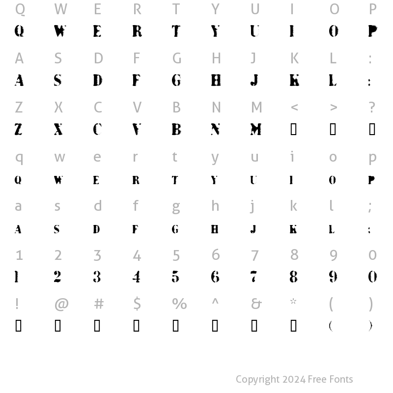 Character Map of Grunge Bold