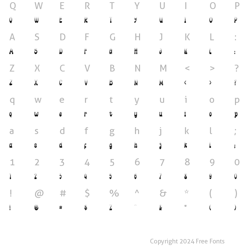 Character Map of grunge halftone Regular