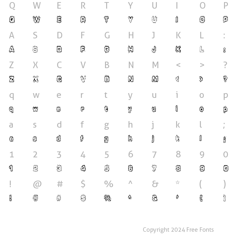 Character Map of Grunge Puddles Regular