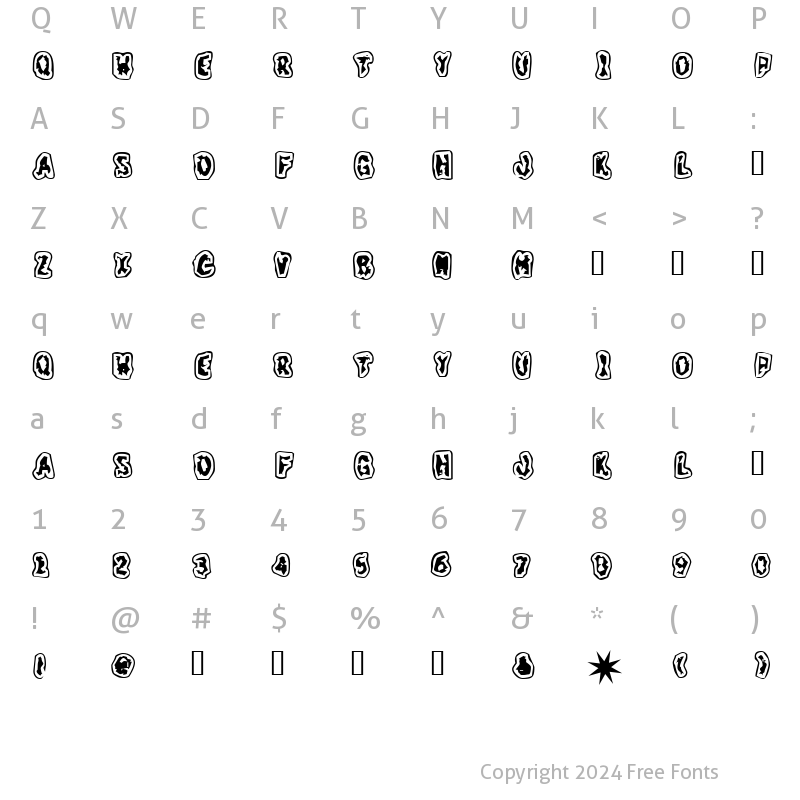 Character Map of GrungeTastik Regular