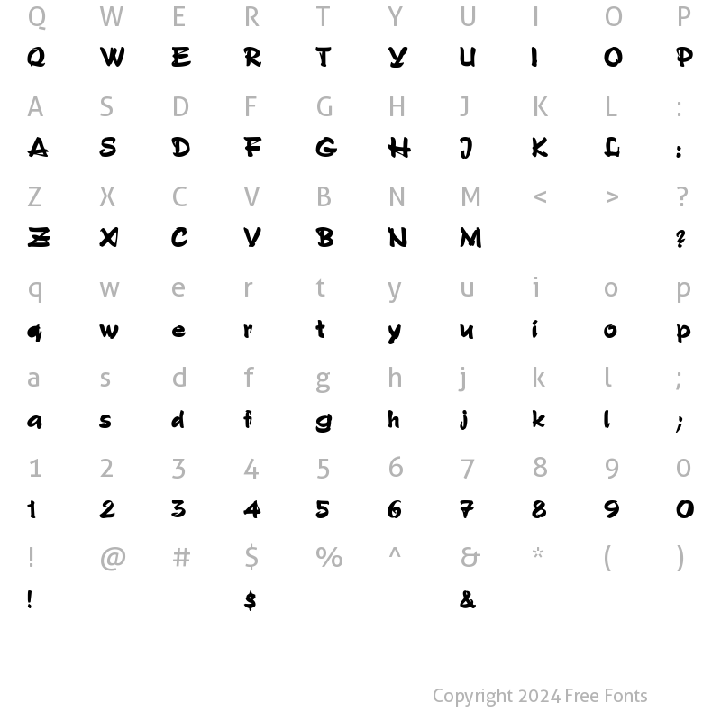 Character Map of GrunionScript Bold