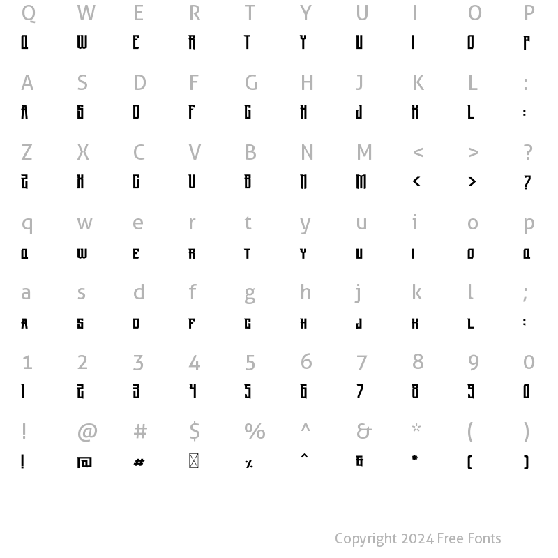 Character Map of GRVS Bombinate Regular