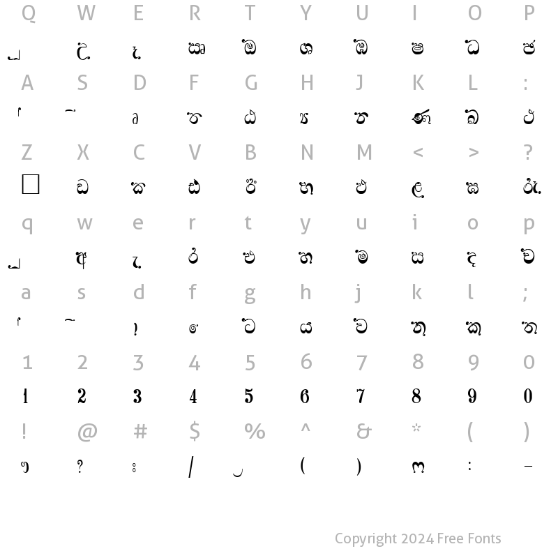 Character Map of GS-Manori. Normal