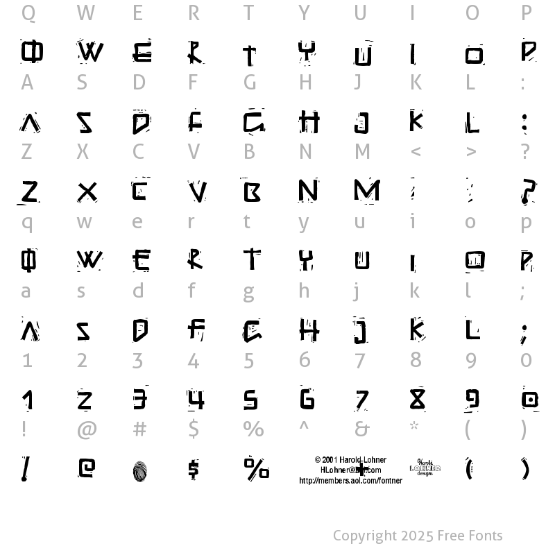 Character Map of Guadalupe Regular