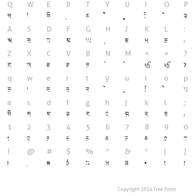 Character Map of Gubara 5 Medium Medium